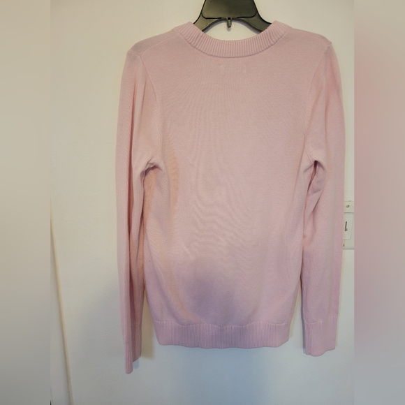 Hollister Light Pink V-Neck Button Cardigan with Heart Detail - Picture 2 of 3